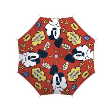Parasolka dla dzieci Myszka Miki 5266 Mickey Mouse czerwony parasol błękitna rączka