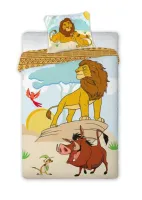 Pościel bawełniana 140x200 Król Lew 9340 Mufasa Simba Timon Pumba poszewka 50x70 dziecięca młodzieżowa