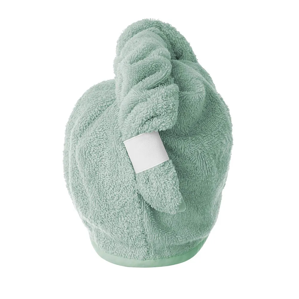 Turban kąpielowy 65x23 szałwiowy frotte  new ręcznik do włosów na głowę