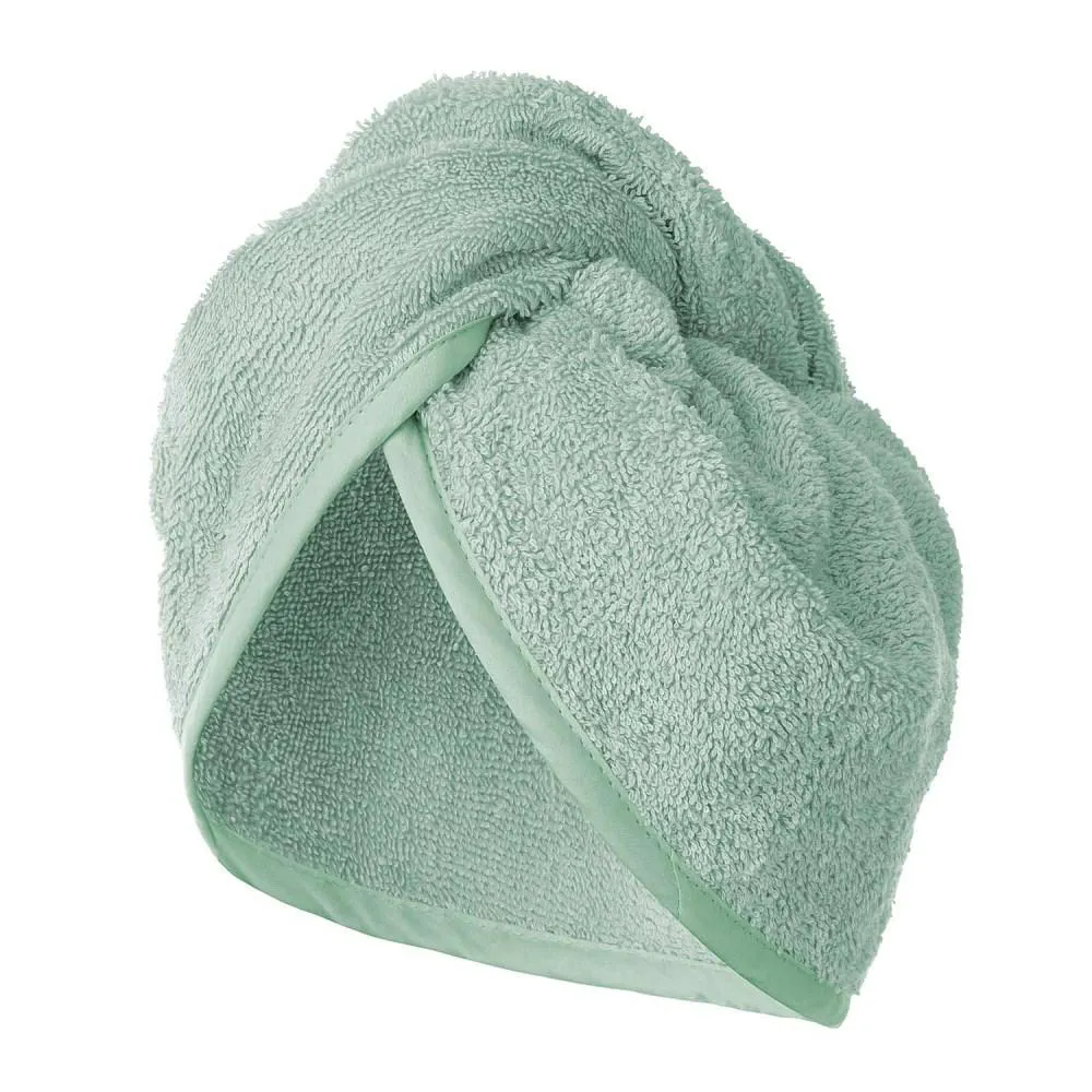 Turban kąpielowy 65x23 szałwiowy frotte  new ręcznik do włosów na głowę