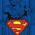Ręczniczek do przedszkola 30x50 Superman niebieski logo 6634 Hero dziecięcy bawełniany sylwetka superbohater Super Man do rąk