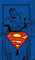 Ręczniczek do przedszkola 30x50 Superman niebieski logo 6634 Hero dziecięcy bawełniany sylwetka superbohater Super Man do rąk