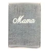 Prezent dla mamy ręcznik 70x140 na Dzień Matki Mama szary jasny kremowy w pudełku