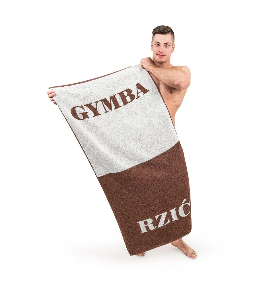 Ręcznik Gymba Rzić 70x140 kremowy brązowy gadżet na prezent kąpielowy
