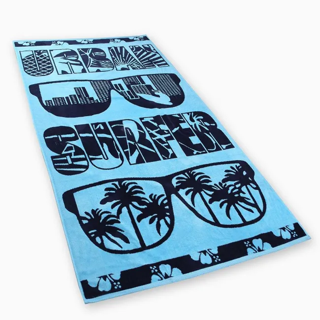 Ręcznik plażowy 90x180 Urban Surfer 0555 turkusowy czarny okulary