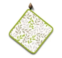 Podkładka chwytak kuchenny 20x20 Nature liście biała beżowa zielona Domarex