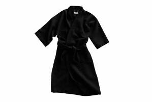Szlafrok gofrowany czarny XXL bawełniany Kimono Gofer