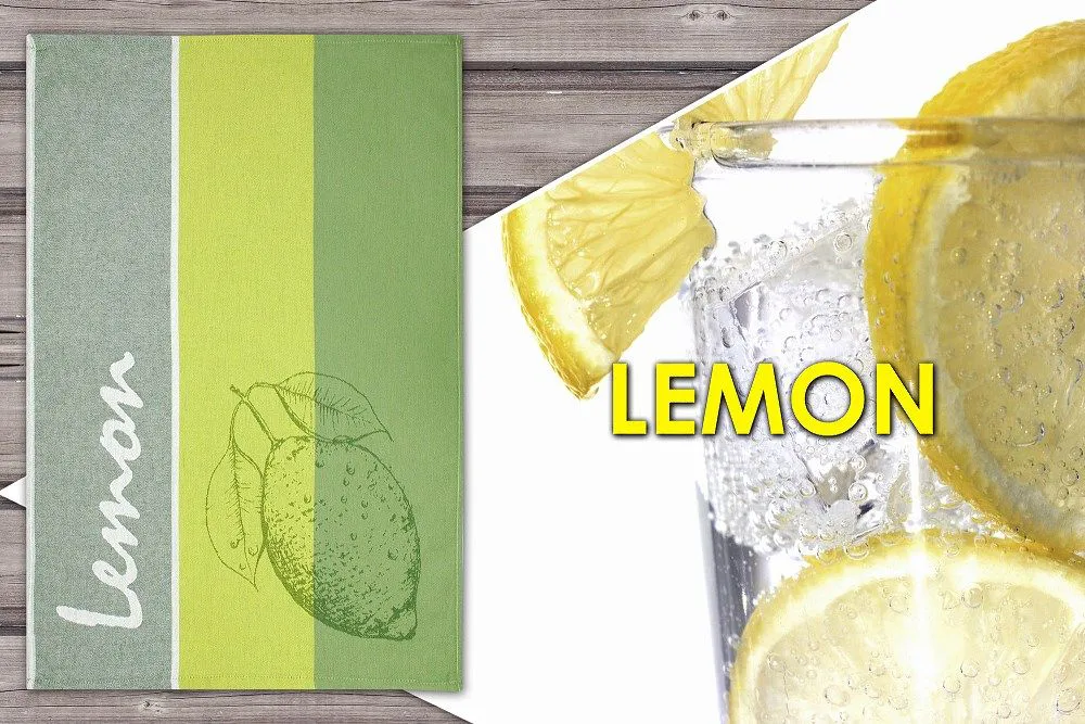 Ściereczka kuchenna 50x70 Lemon Cytryna pasy zielone limonkowa żółta Gusto