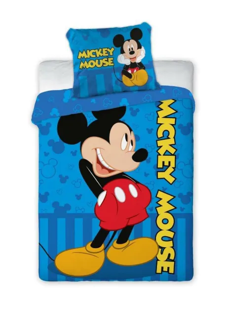 Pościel bawełniana 100x135 Myszka Miki Niebieska 6470 dziecięca do łózeczka Mickey Mouse