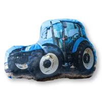 Poduszka przytulanka Kształtka 33x22 012 Traktor niebieska