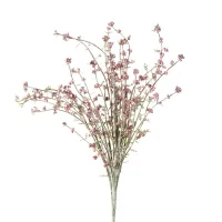 Gałązka z drobnymi listkami kwiat różowy  sztuczny dekoracyjny z pianki foamiran