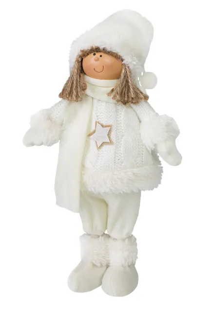 Ozdoba świąteczna Doll lalka 15x13x30 biała Eurofirany