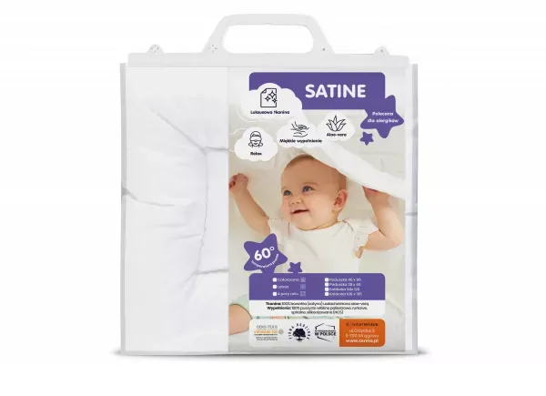 Poduszka antyalergiczna 35x40 Satine      dziecięca płaska biała 0,80g Inter Widex