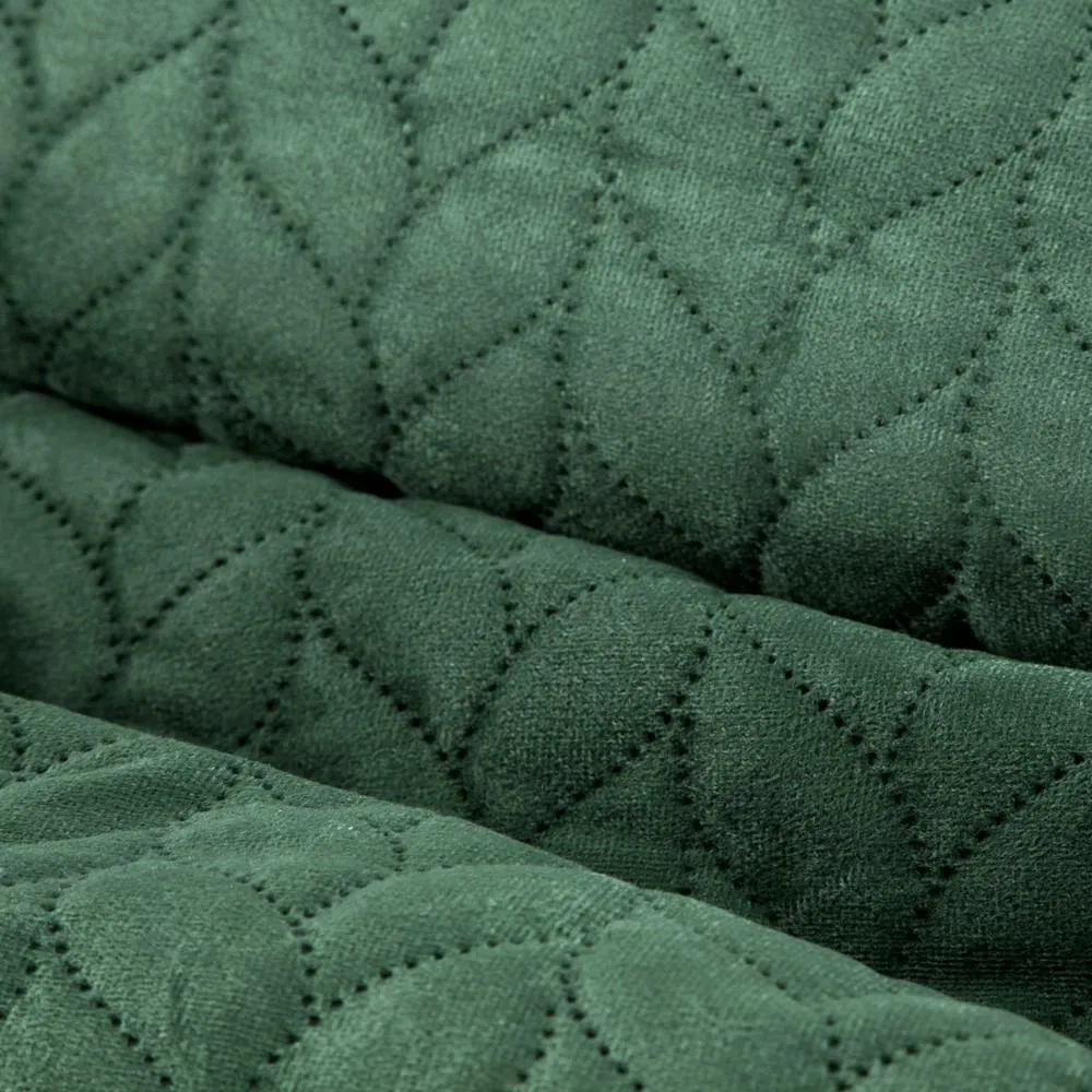 Narzuta dekoracyjna na fotel 70x160 zielona ciemna welwetowa Luiz 1