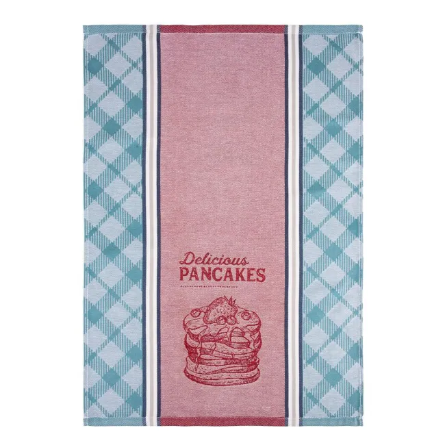 Ścierka kuchenna 50x70 Pancakes niebieska czerwona kratka 349P bawełniana 285g/m2 Clarysse