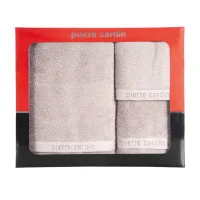 Komplet ręczników w pudełku 3 szt Evi pudrowy 430g/m2 Pierre Cardin