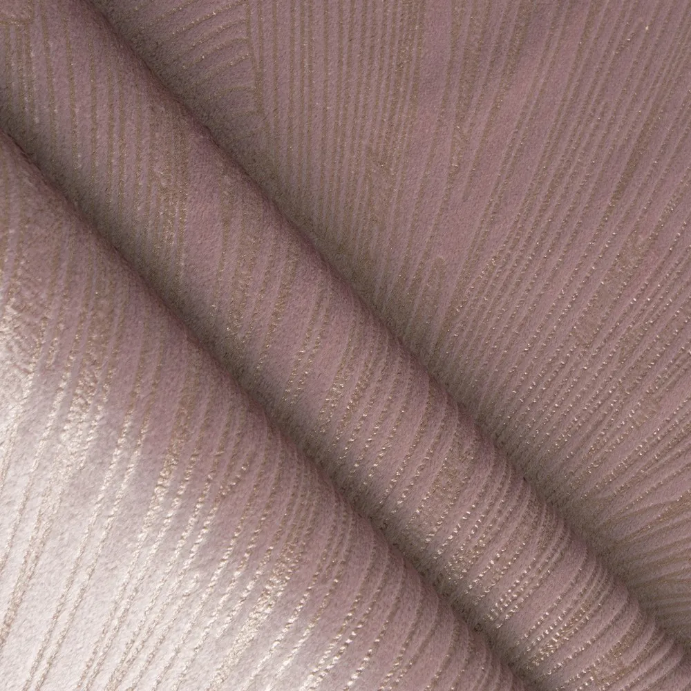 Obrus 40x140 Goja pudrowy różowy bieżnik liście miłorzębu Pierre Cardin z błyszczącym nadrukiem welwetowy Eurofirany
