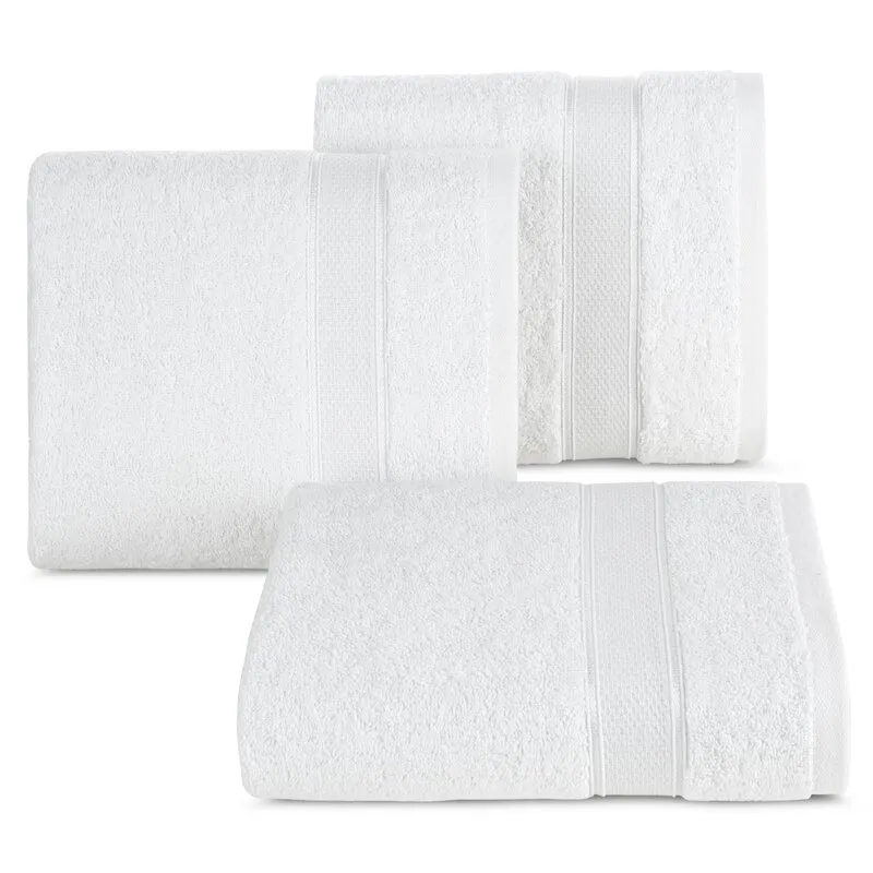 Ręcznik Liana 50x90 biały z błyszczącą  nicią 500 g/m2 Eurofirany