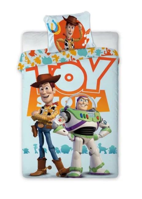 Pościel bawełniana 140x200 Toy Story 5540 Kowboj Szeryf Chudy Buzz Astral Astronauta