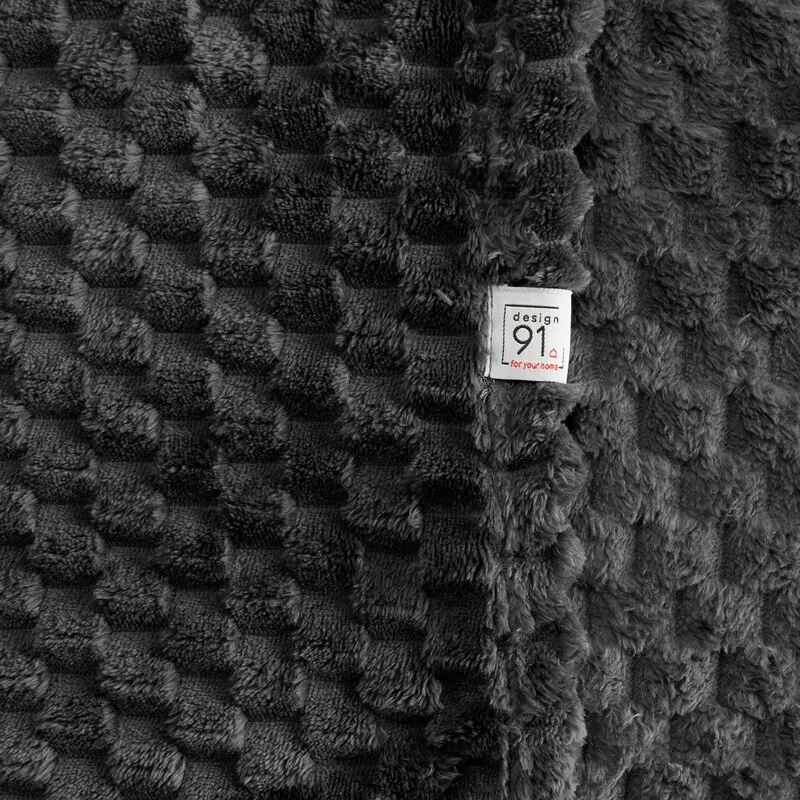 Koc narzuta na fotel z mikrofibry 70x160  Cindy 6 czarny