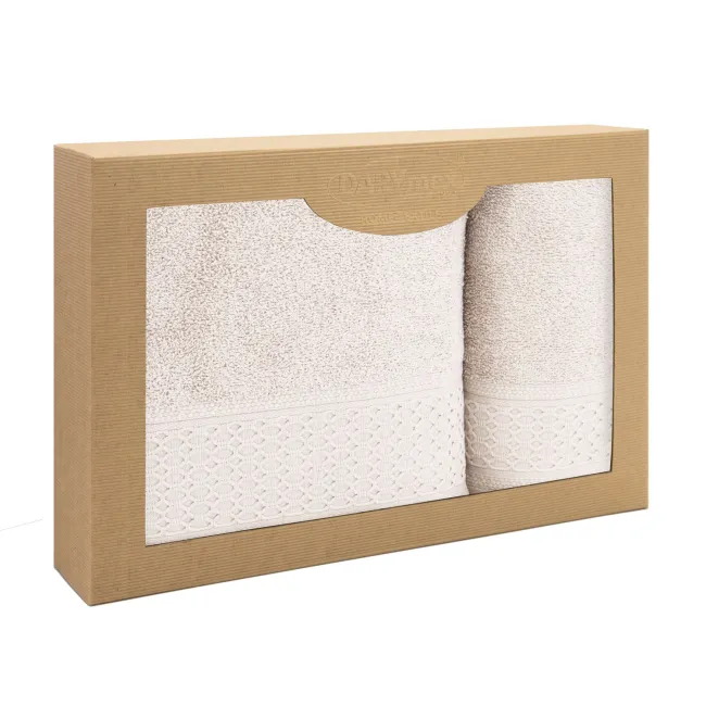Komplet ręczników 2 szt Solano kremowy    w pudełku Darymex