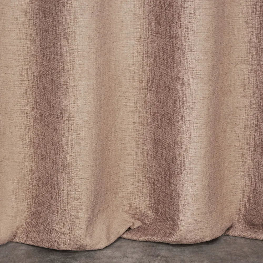 Zasłona 140x250 Avinion 5 różowa pudrowa gotowa na przelotkach z tkaniny o strukturze płótna Terra Collection Eurofirany
