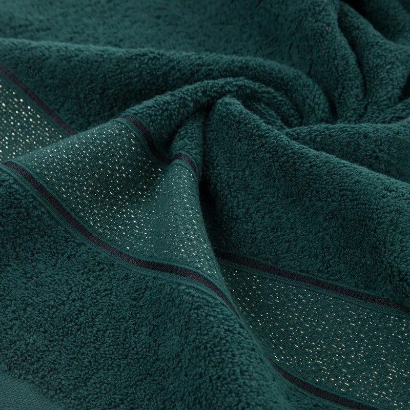 Ręcznik Liana 30x50 zielony ciemny  z błyszczącą nicią 500 g/m2 Eurofirany