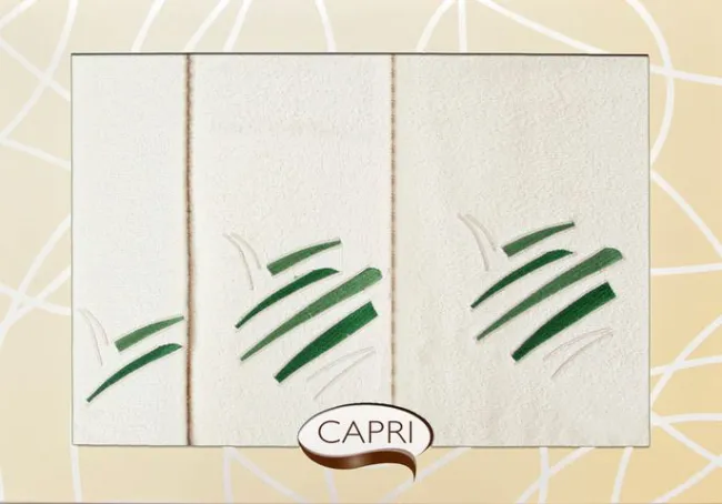 Komplet ręczników w pudełku Capri 3 cz. Eliza/29 krem+zielony Eurofirany