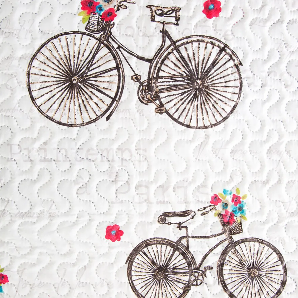 Narzuta dekoracyjna 170x210 Rower  młodzieżowa rowery brązowo kremowe