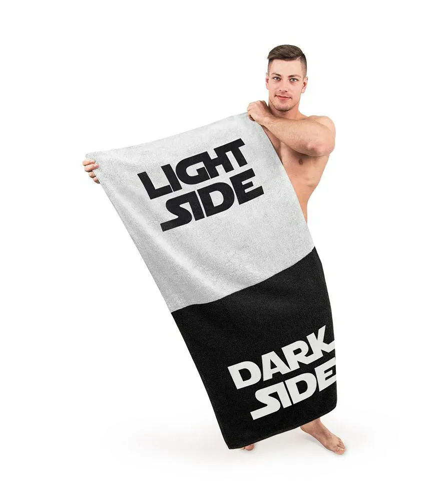 Ręcznik Star Wars Light Side - Dark Side 80x160 Gwiezdne Wojny jasna strona - ciemna strona biały czarny na prezent