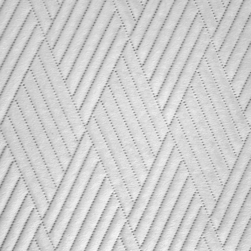 Narzuta dekoracyjna 230x260 Ariel 1 biała welwetowa wzór geometryczny Eurofirany