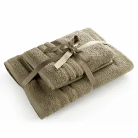 Komplet ręczników 2 szt Loca brązowy upominkowy frotte 480g/m2 Eurofirany