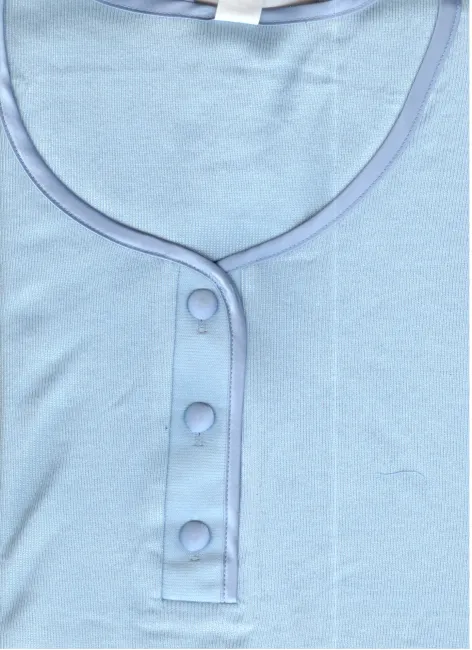 Piżama damska krótka satynowa 113 rozmiar XL niebieska z wiskozą Niska cena!!!