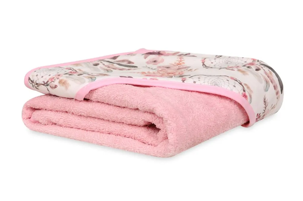 Kąpielowe okrycie niemowlęce 100x100      różowe łapacze snów ręcznik z kapturkiem Maxi Print