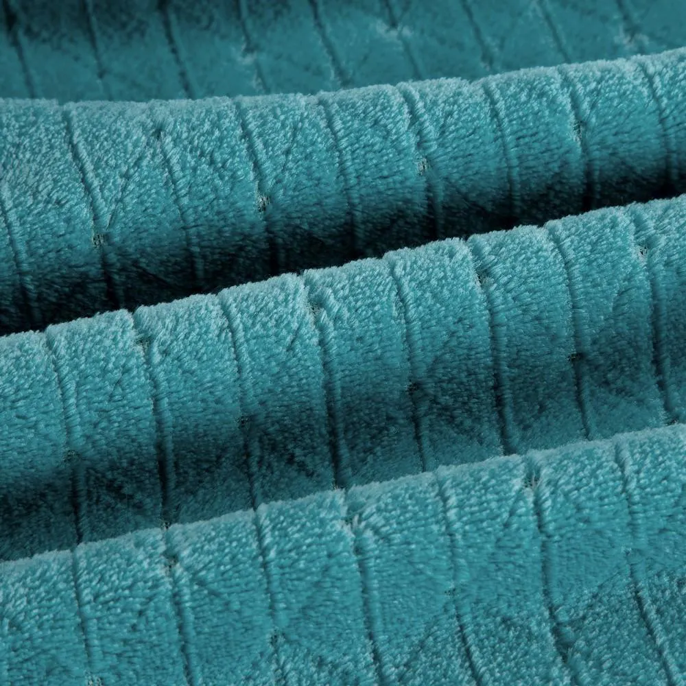 Koc narzuta dekoracyjna na fotel 70x160 Cindy 4 turkusowy z mikrofibry