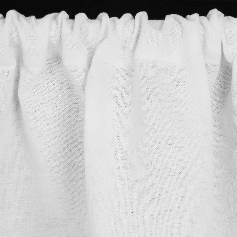 Zazdroska 30x150 Clarie biała gotowa na tunel z matowej tkaniny z koronką Eurofirany