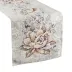 Obrus bieżnik 45x140 gobelinowy  naturalny fioletowy kwiaty 1182 Eurofirany
