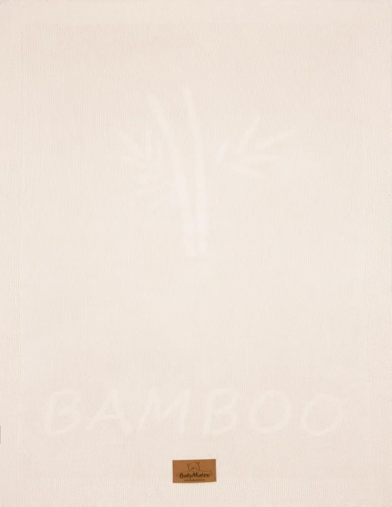 Kocyk bambusowy 80x100 Thai kremowy dziany dzianinowy TB0364-02