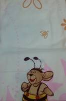 Pościel flanelowa 90x120 kremowa różowa Miś miodek kostium pszczółki niska cena