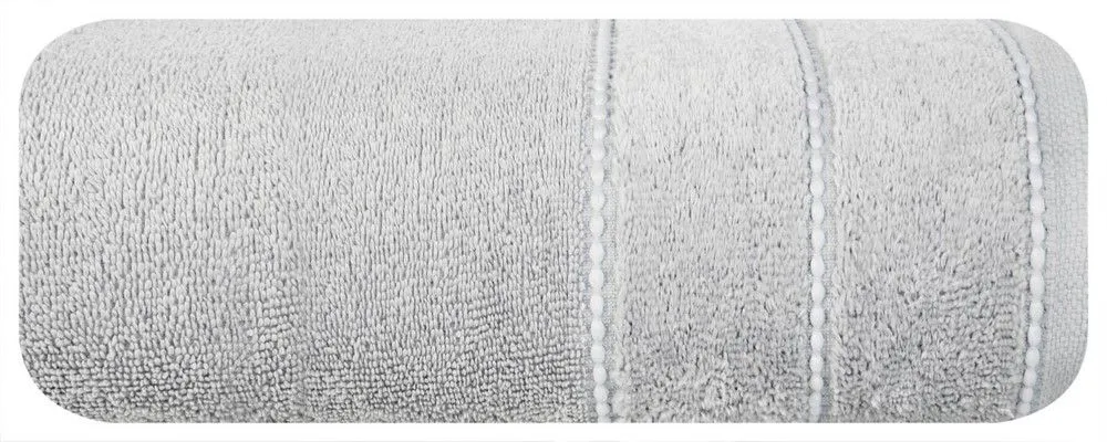 Ręcznik Mari 70x140 stalowy z welurową bordiurą 500g/m2 Eurofirany