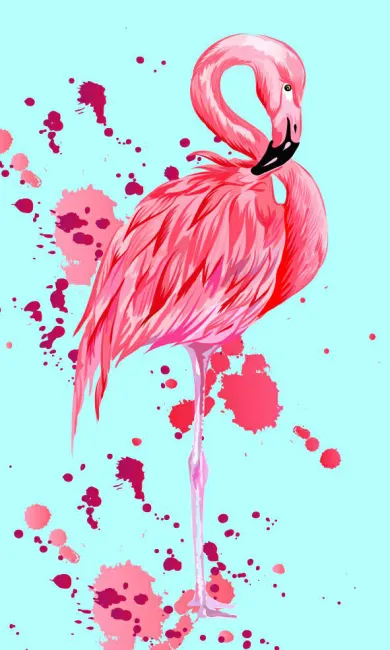 Ręczniczek do przedszkola 30x50 Flaming miętowy różowy 3107 dziecięcy bawełniany ptak Flamingo do rąk