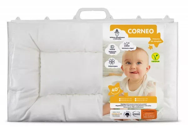 Poduszka antyalergiczna 40x60 Corneo Eco  płaska biała jednowarstwowa z włóknem kukurydzianym biodegradowalnym  Inter Widex