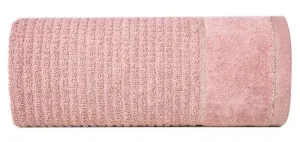 Ręcznik Glory 2 50x90 liliowy z welurową bordiurą i srebrną nicią 500g/m2 frotte Eurofirany