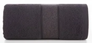 Ręcznik Liana 30x50 czarny z błyszczącą  nicią 500 g/m2 Eurofirany