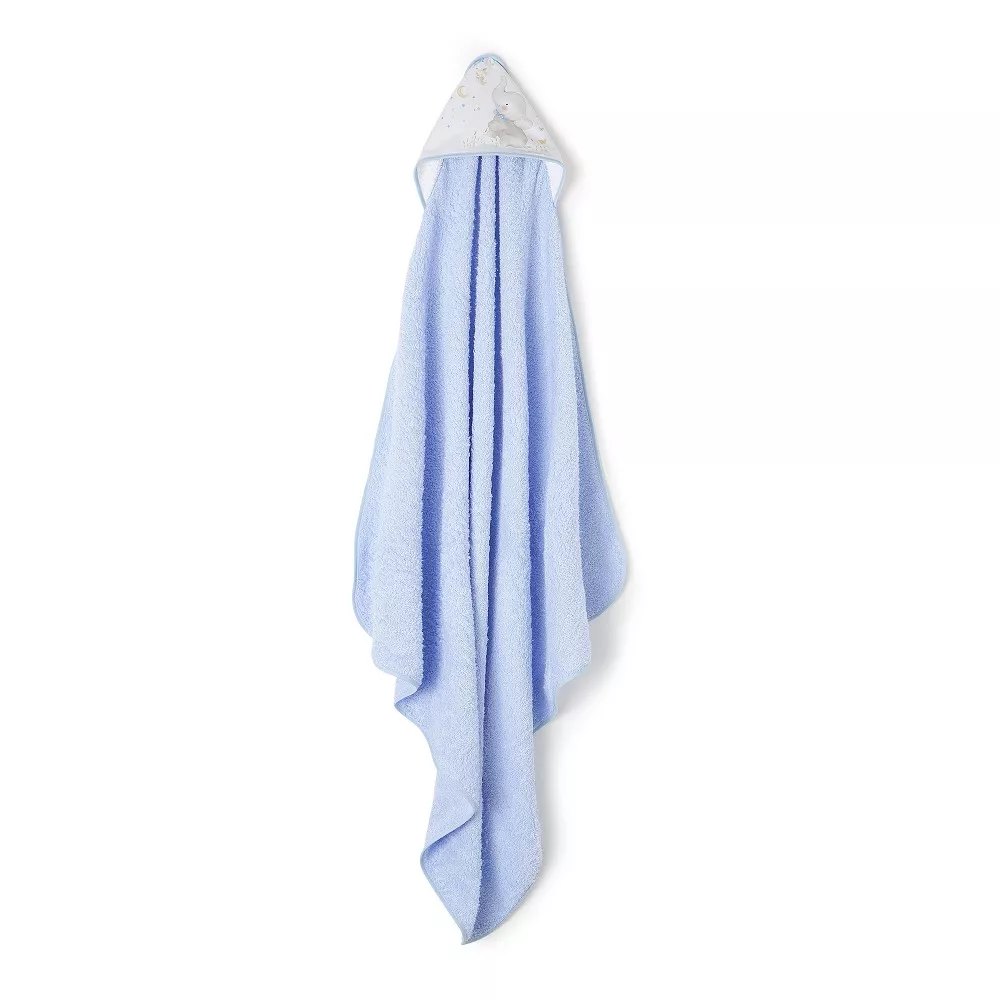 Okrycie kąpielowe 100x100 Słoń niebieski  ręcznik z kapturkiem + przytulanka