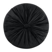 Poduszka dekoracyjna 40 cm Velvet czarna welurowa okrągła Eurofirany