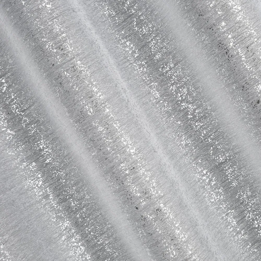 Zasłona 140x250 Mily biała srebrna gotowa na przelotkach z lekkiej tkaniny z nakrapianym nadrukiem
