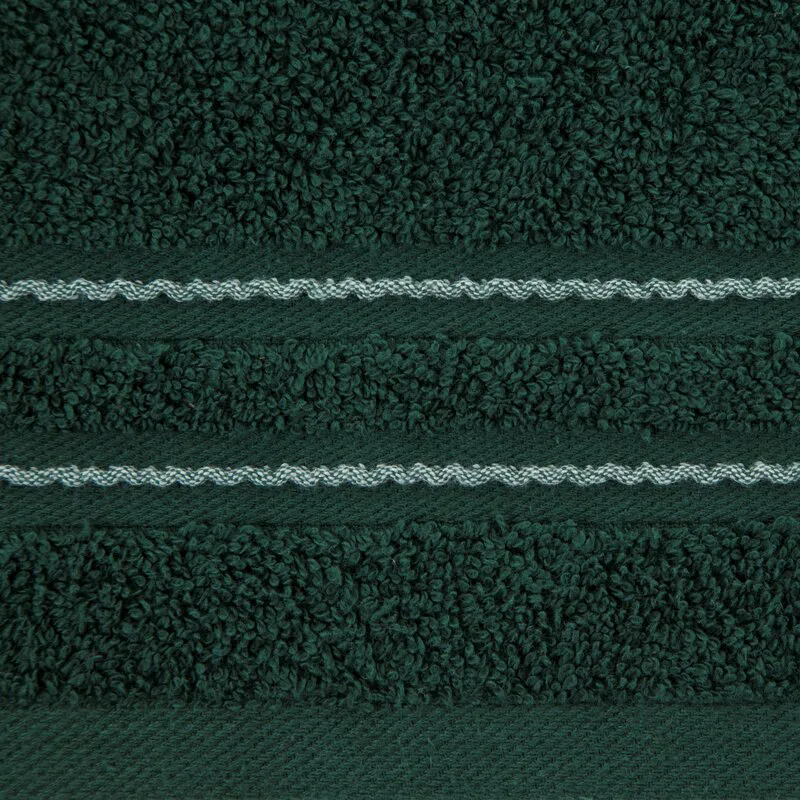 Ręcznik Emina 50x90 zielony ciemny  zdobiony stebnowaną bordiurą 500 g/m2 Eurofirany