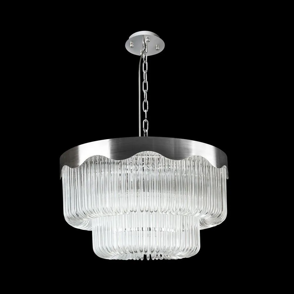 Lampa wisząca Anika ze szklanymi elementami kryształów 60x55 cm styl nowoczesny klasyczny glamour do salonu sypialni