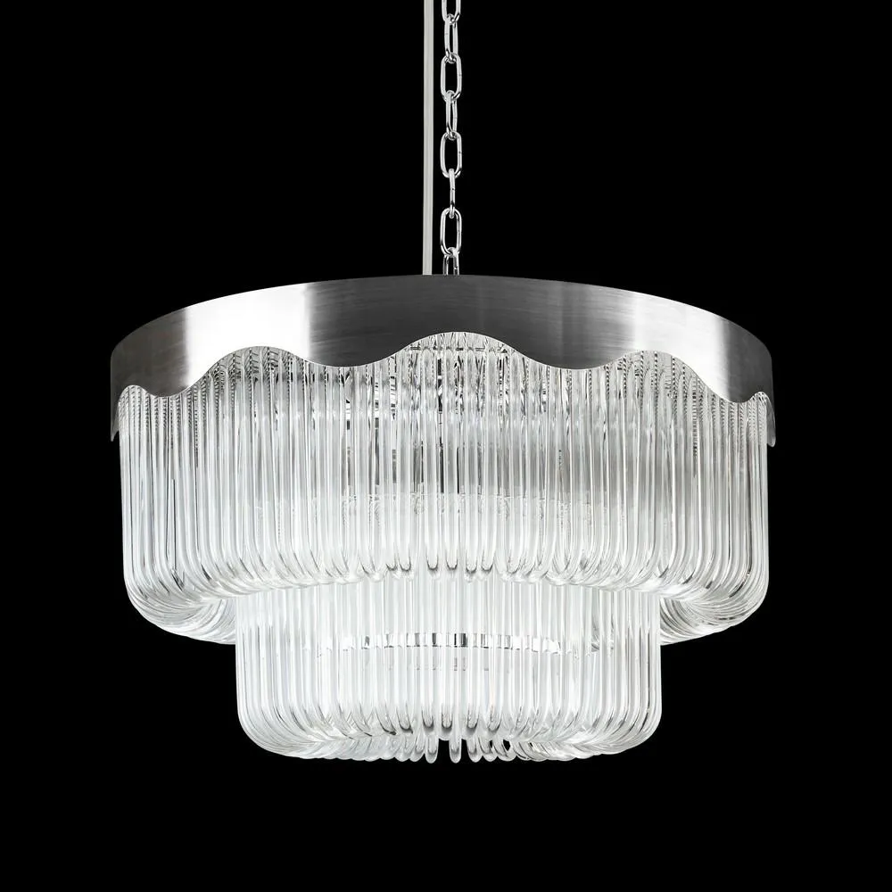 Lampa wisząca Anika ze szklanymi elementami kryształów 60x55 cm styl nowoczesny klasyczny glamour do salonu sypialni